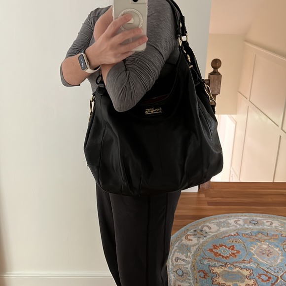 COACH black leather shoulder crossbody bag Large - Picture 13 of 16